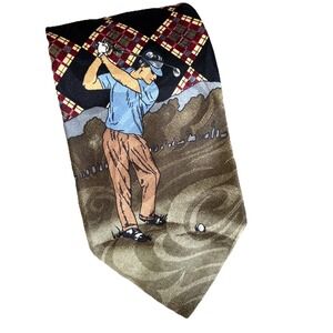 Cypress Hill Collection Men's Necktie Golfer Multicolor Tags Removed Vintage EUC